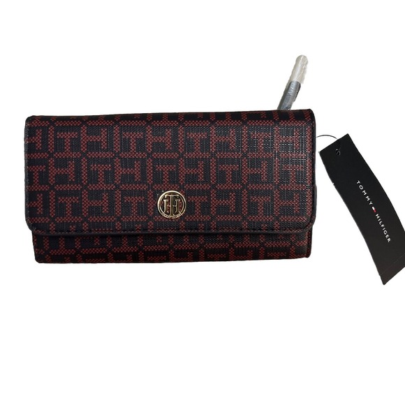 Tommy Hilfiger Handbags - Tommy Hilfiger Women's Wallet Flap‎ Wallet Red/Black New